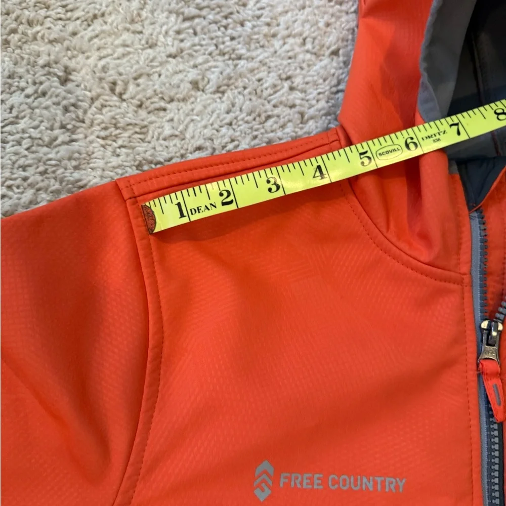 Free Country SZ XXL 14-16 boys orange/grey hooded jacket. Like new